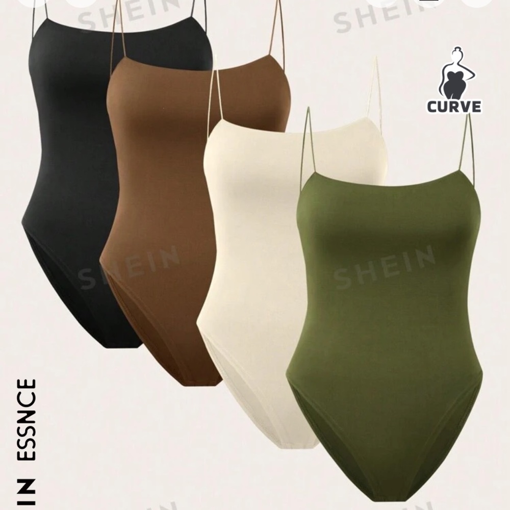 New bodysuits thin straps green, brown, white, black